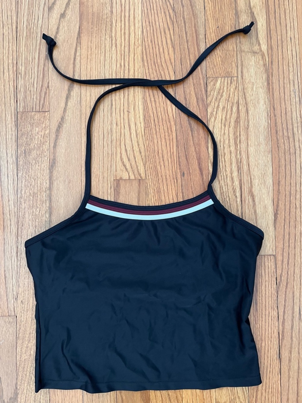 NWT Old Navy Black Swim Halter Tank L